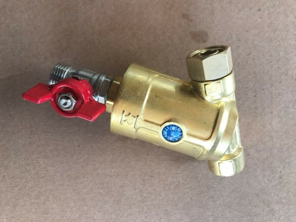 FILTRO IN LINEA DI MANDATA PER IRRORATRICE CON GHIERA E RUBINETTO DI SPURGO